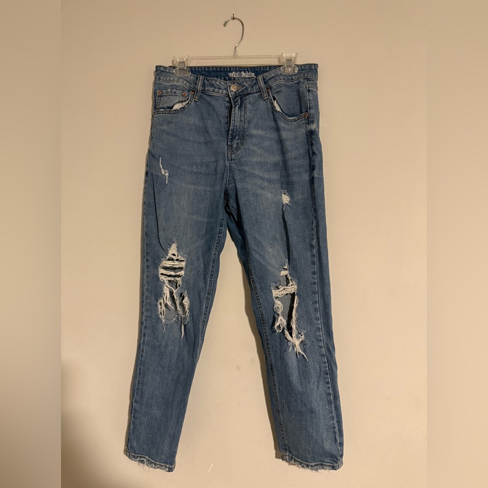 RIPPED STRAIGHT LEG JEANS FROM TARGET